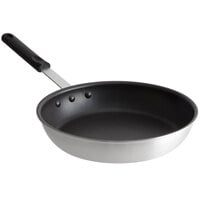 Choice 12 inch Aluminum Non-Stick Fry Pan with Black Silicone Handle