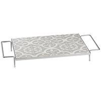 Cal-Mil 436-3-86 Granada Serving Tray with Removable Melamine Tile - 24 inch x 13 3/4 inch x 3 inch