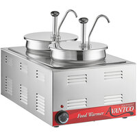 Avantco 12 inch x 20 inch Full Size Electric Countertop Food Warmer / Topping Station with 2 Condiment Pumps - 120V, 1200W