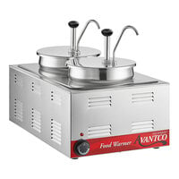 Avantco 12 inch x 20 inch Full Size Electric Countertop Food Warmer / Topping Station with 2 Condiment Pumps - 120V, 1200W