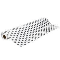 40 inch x 100' Paper Table Cover with Black Polka Dots