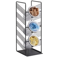 Cal-Mil 4105-13 Portland Black 3-Cylinder Vertical Flatware / Condiment Display