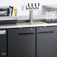 Avantco UDD-2-HC Four Tap Kegerator Beer Dispenser - Black, (2) 1/2 Keg Capacity