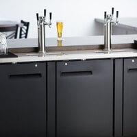 Avantco UDD-4-HC (2) Triple Tap Kegerator Beer Dispenser - Black, (4) 1/2 Keg Capacity