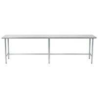 Advance Tabco TAG-3610 36 inch x 120 inch 16 Gauge Open Base Stainless Steel Commercial Work Table