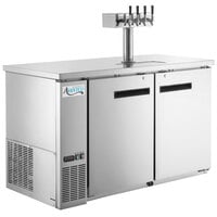 Avantco UDD-2-HC-S Four Tap Kegerator Beer Dispenser - Stainless Steel, (2) 1/2 Keg Capacity