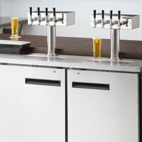 Avantco UDD-60-HC-S (2) Four Tap Kegerator Beer Dispenser - Stainless Steel, (2) 1/2 Keg Capacity