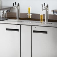 Avantco UDD-3-HC-S (2) Triple Tap Kegerator Beer Dispenser - Stainless Steel, (3) 1/2 Keg Capacity