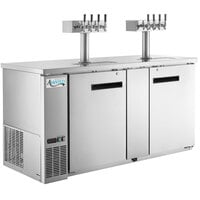 Avantco UDD-3-HC-S (2) Four Tap Kegerator Beer Dispenser - Stainless Steel, (3) 1/2 Keg Capacity