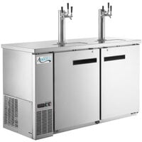 Avantco UDD-60-HC-S (2) Triple Tap Kegerator Beer Dispenser - Stainless Steel, (2) 1/2 Keg Capacity
