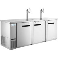 Avantco UDD-4-HC-S (2) Triple Tap Kegerator Beer Dispenser - Stainless Steel, (4) 1/2 Keg Capacity