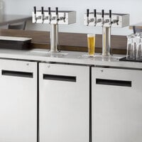 Avantco UDD-72-HC-S (2) Four Tap Kegerator Beer Dispenser - Stainless Steel, (3) 1/2 Keg Capacity