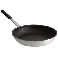 Choice 14" Aluminum Non-Stick Fry Pan with Black Silicone Handle