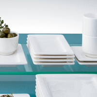 Villeroy & Boch 16-4004-2669 Affinity 6 3/4 inch x 4 1/4 inch White Flat Rectangular Porcelain Plate - 6/Case