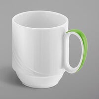 Schonwald 9185629-62941 Donna Senior 9.5 oz. White and Light Green Porcelain Special Stackable Mug - 6/Case