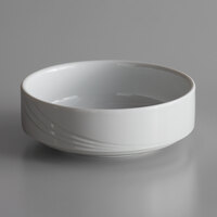 Schonwald 9183112 Donna Senior 10 oz. White Porcelain Round Stackable Salad / Fruit Dish - 12/Case