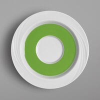 Schonwald 9187130-62942 Donna Senior 6 5/8 inch White and Light Green Porcelain Special Saucer - 12/Case