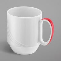 Schonwald 9185629-62931 Donna Senior 9.5 oz. White and Red Porcelain Special Stackable Mug - 6/Case
