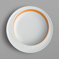 Schonwald 9181822-62991 Donna Senior 19 oz. White and Orange Porcelain Comfort Bowl - 6/Case