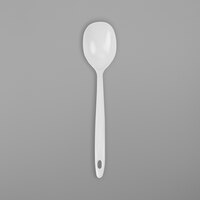 12 inch White Melamine Solid Spoon - 24/Pack