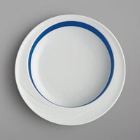 Schonwald 9181822-62971 Donna Senior 19 oz. White and Dark Blue Porcelain Comfort Bowl - 6/Case