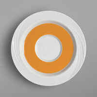 Schonwald 9187130-62992 Donna Senior 6 5/8 inch White and Orange Porcelain Special Saucer - 12/Case