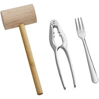 Choice Cocktail / Oyster Fork, Lobster Cracker, and Lobster / Crab Mallet 26-Piece Set