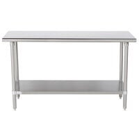 Advance Tabco Premium Series SS-245 24" x 60" 14 Gauge Stainless Steel Commercial Work Table with Undershelf