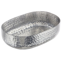 American Metalcraft ABHS69 48 oz. Silver Hammered Aluminum Oval Serving Bowl
