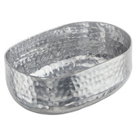 American Metalcraft ABHS46 25 oz. Silver Hammered Aluminum Oval Serving Bowl