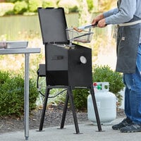 Backyard Pro BP4GEFS 4 Gallon Steel Liquid Propane Stationary Outdoor Deep Fryer - 90,000 BTU