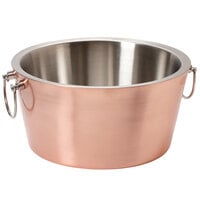 GET Enterprises BT-1615-BCPR/SS 15 inch x 7 1/2 inch Copper Double Wall Beverage Tub