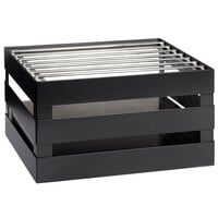 GET Enterprises CH-HALF-MG Curator Gray Half Size Metal Crate Frame with Grill and Riser - 14 1/2 inch x 11 3/4 inch x 8 inch