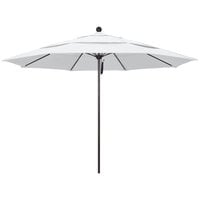 California Umbrella ALTO 118 OLEFIN Venture 11' Round Pulley Lift Umbrella with 1 1/2" Bronze Aluminum Pole - Olefin Canopy - White Fabric