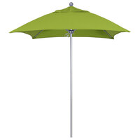 California Umbrella ALTO 604 SUNBRELLA 2A Venture 6' Square Push Lift Umbrella with 1 1/2 inch Silver Anodized Aluminum Pole - Sunbrella 2A Canopy - Macaw Fabric