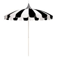 California Umbrella SMPT 852 SUNBRELLA 1 Pagoda 8 1/2' Round Push Lift Umbrella with 1 1/2" Aluminum Pole - Sunbrella 1A Canopy - Natural and Black Fabric
