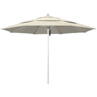 California Umbrella ALTO 118 OLEFIN Venture 11' Round Pulley Lift Umbrella with 1 1/2 inch Silver Anodized Aluminum Pole - Olefin Canopy - Antique Beige Fabric