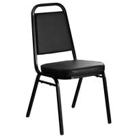 Lancaster Table & Seating Black Stackable Chair with 2" Padded Seat