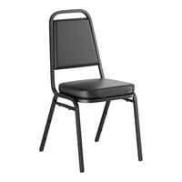 Lancaster Table & Seating Black Stackable Chair with 2" Padded Seat