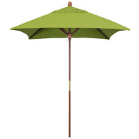 California Umbrella MARE 604 SUNBRELLA 2A Grove 6' Square Push Lift Umbrella with 1 1/2 inch Hardwood Pole - Sunbrella 2A Canopy - Macaw Fabric