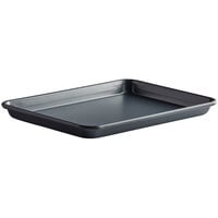 Baker's Mark Quarter Size 18 Gauge Non-Stick 9 1/2" x 13" Gray Wire in Rim Aluminum Bun / Sheet Pan / Tray