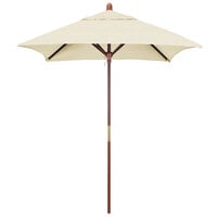 California Umbrella MARE 604 SUNBRELLA 1A Grove 6' Square Push Lift Umbrella with 1 1/2 inch Hardwood Pole - Sunbrella 1A Canopy - Canvas Fabric