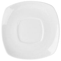 6 inch Bright White Square Porcelain Saucer - 36/Case