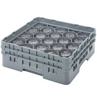 Cambro 20S800151 Camrack 8 1/2 inch High Customizable Gray 20 Compartment Glass Rack