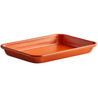 Baker's Mark Eighth Size 19 Gauge Non-Stick 6 1/2" x 9 1/2" Orange Wire in Rim Aluminum Bun / Sheet Pan / Tray