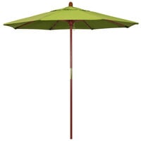 California Umbrella MARE 758 SUNBRELLA 2A Grove 7 1/2' Round Push Lift Umbrella with 1 1/2 inch Hardwood Pole - Sunbrella 2A Canopy - Macaw Fabric