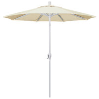 California Umbrella GSPT 758 PACIFICA Pacific Trail 7 1/2' Crank Lift Umbrella with 1 1/2 inch Matte White Aluminum Pole - Canvas Fabric