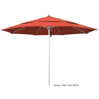 California Umbrella ALTO 118 OLEFIN Venture 11' Round Pulley Lift Umbrella with 1 1/2 inch Silver Anodized Aluminum Pole - Olefin Canopy - Black Fabric