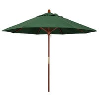California Umbrella MARE 908 OLEFIN Grove 9' Round Push Lift Umbrella with 1 1/2" Hardwood Pole - Olefin Canopy - Hunter Green Fabric