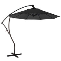 California Umbrella BA908 PACIFICA Bayside 9' Crank Lift Cantilever Umbrella with 2" Aluminum Pole - Pacifica Canopy - Black Fabric